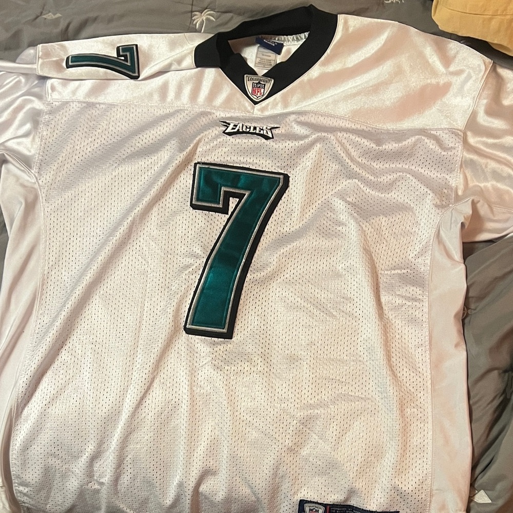 Reebok White Philadelphia Eagles #7 Football Jersey with Green Accents